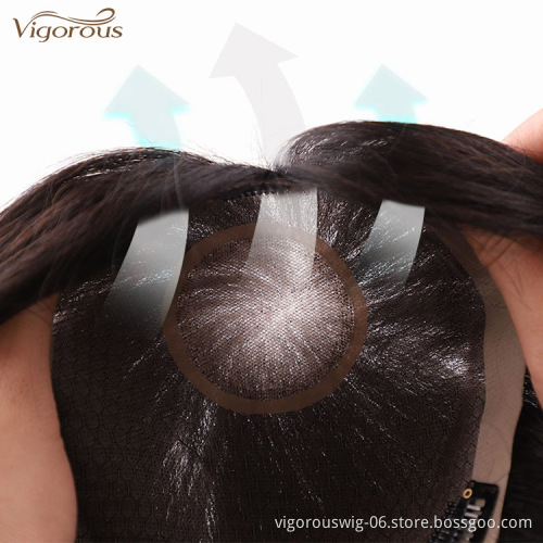 Natural Looking Men Toupee Human Hair Man Hairpieces 100% Human Hair Natural Black Machine Made Men Toupee With Clips